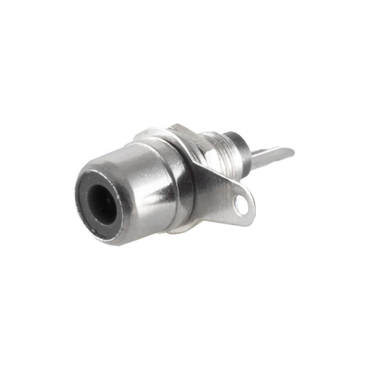 RCA-ZW-SDL-NKL RCA Inbouw connector metaal - Zwart