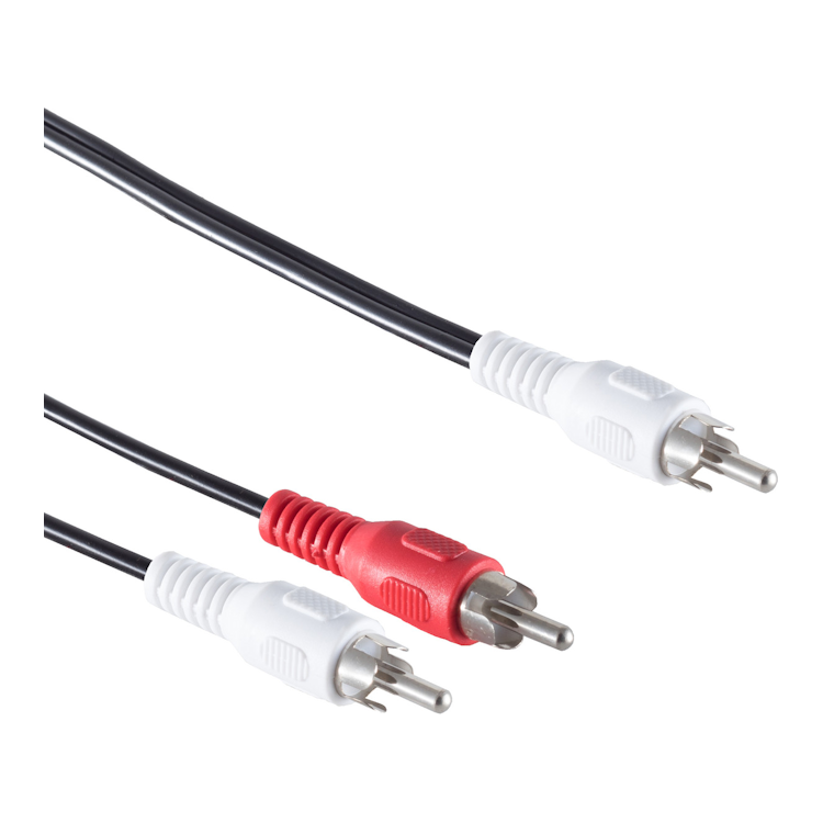 RCA1-RCA2-1.5 1x RCA mono (m) naar 2x RCA stereo (m) audiokabel - 1,5 meter - Zwart