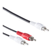 RCA1-RCA2-2.5 1x RCA mono (m) naar 2x RCA stereo (m) audiokabel - 2,5 meter - Zwart