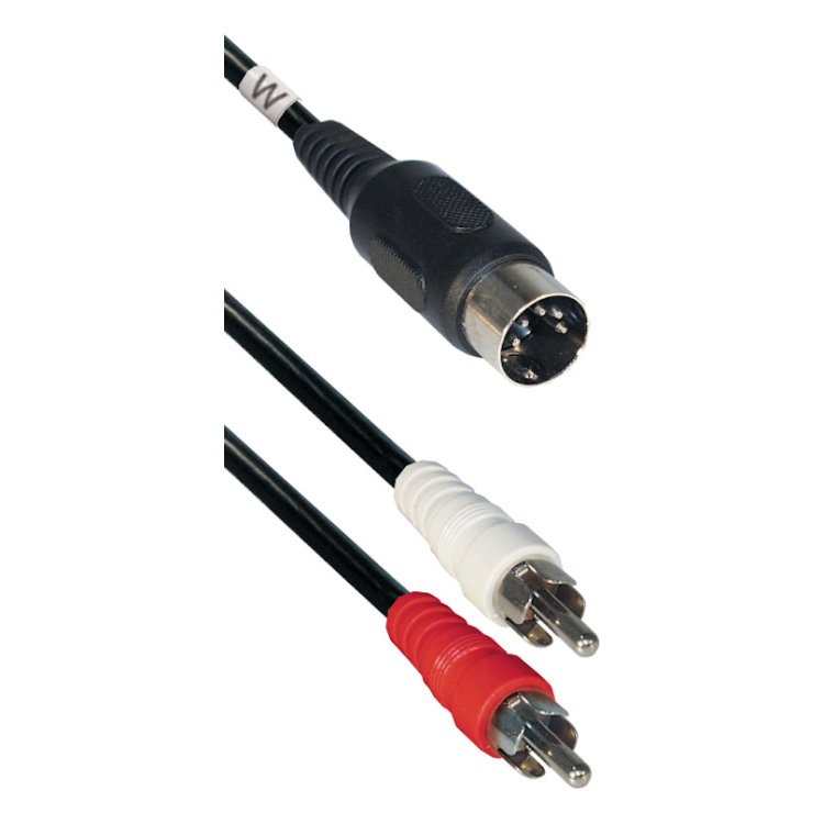 RCA2-DIN-1.5 Din 5-pins naar 2x RCA stereo (m) audiokabel (afspelen) - 1,5 meter - Zwart