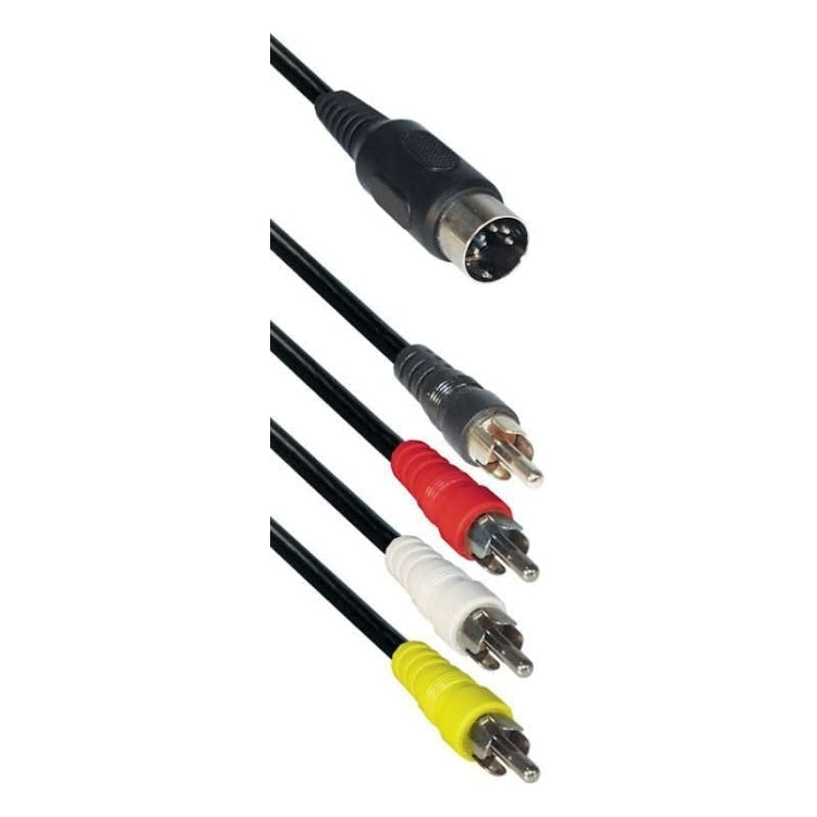 RCA4-DIN Din 5-pins naar 4x RCA audiokabel - 1,5 meter - Zwart