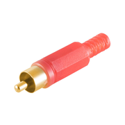 RCS-SDL-RD-G RCA soldeerstekker verguld - Rood