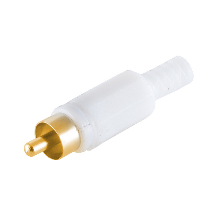RCS-SDL-WT-G RCA soldeerstekker verguld - Wit