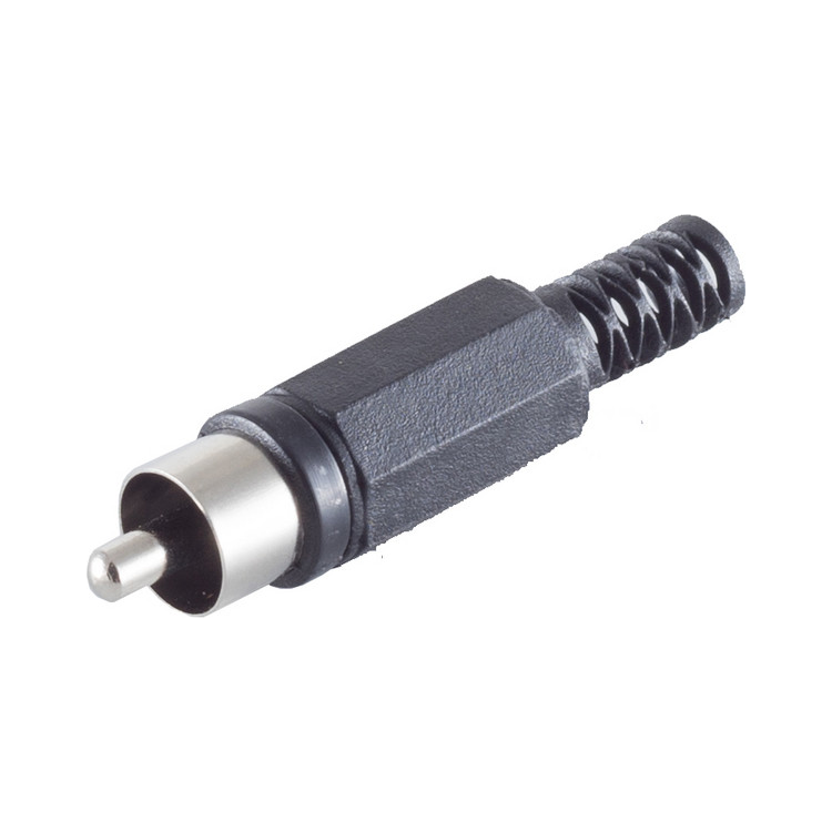RCS-SDL-ZW RCA soldeerstekker - Zwart (S-CONN)