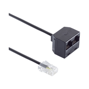 RJ11-ZW-V-10 Telefoonsplitter - RJ11- 10 meter - Zwart