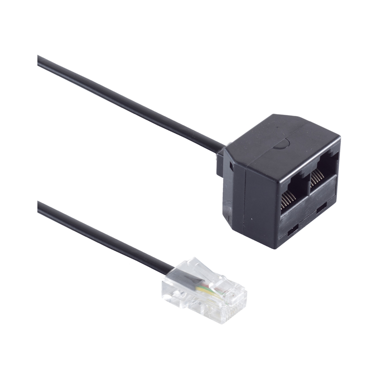 RJ11-ZW-V-10 Telefoonsplitter - RJ11- 10 meter - Zwart