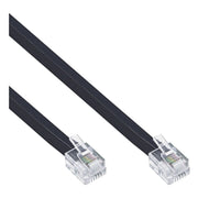 RJ12-15 15 meter modulaire RJ12 kabel - 6P6C - male/male - zwart