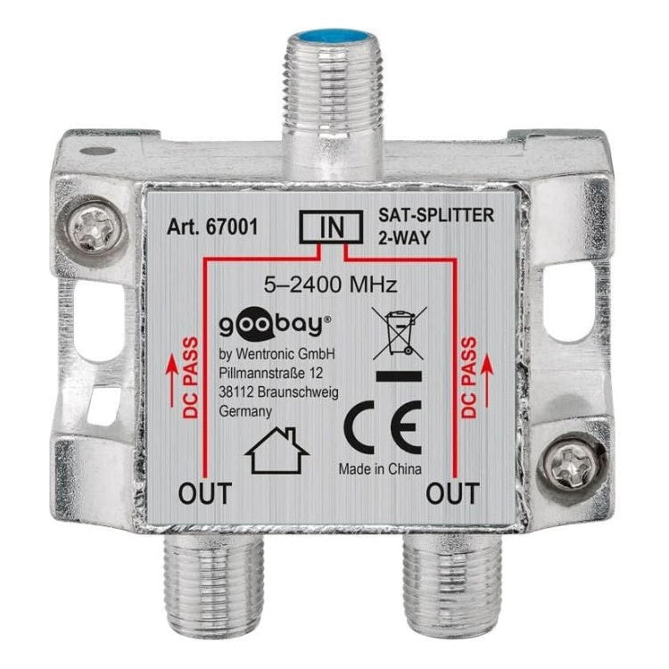 SAT-DST-2 SAT-splitter 2-weg - Zilver