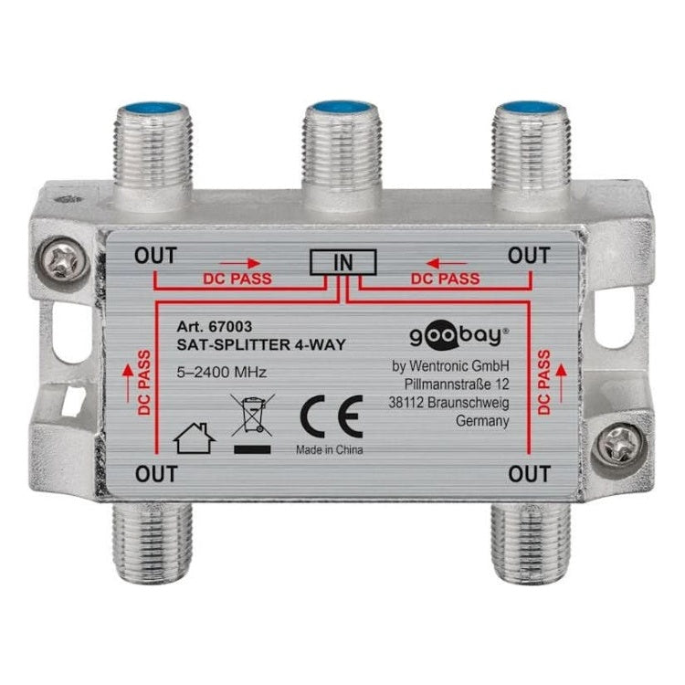 SAT-DST-4 SAT-splitter 4-weg - Zilver