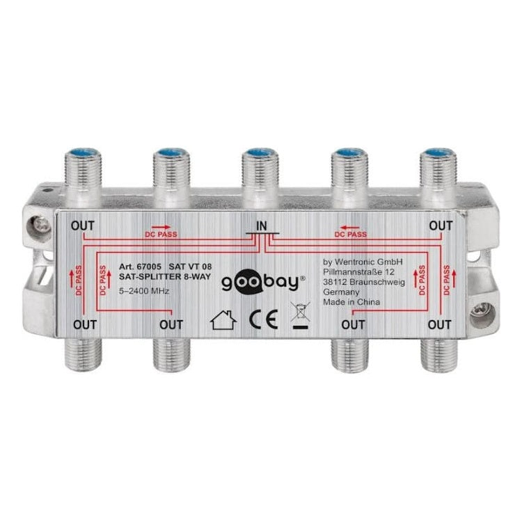 SAT-DST-8 SAT-splitter 8-weg - Zilver