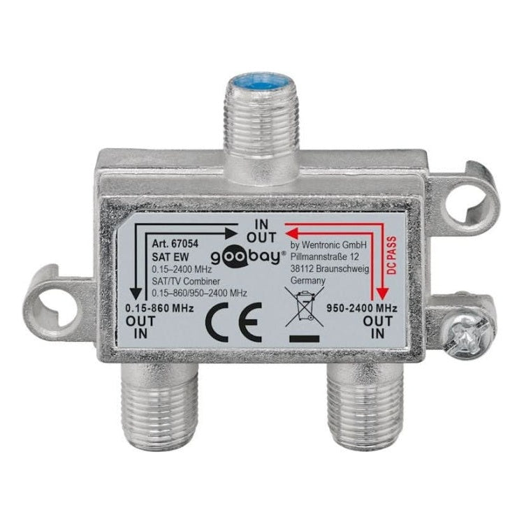 SAT-SW SAT-TV-antenneverdeler - met F-koppelingen - Zilver