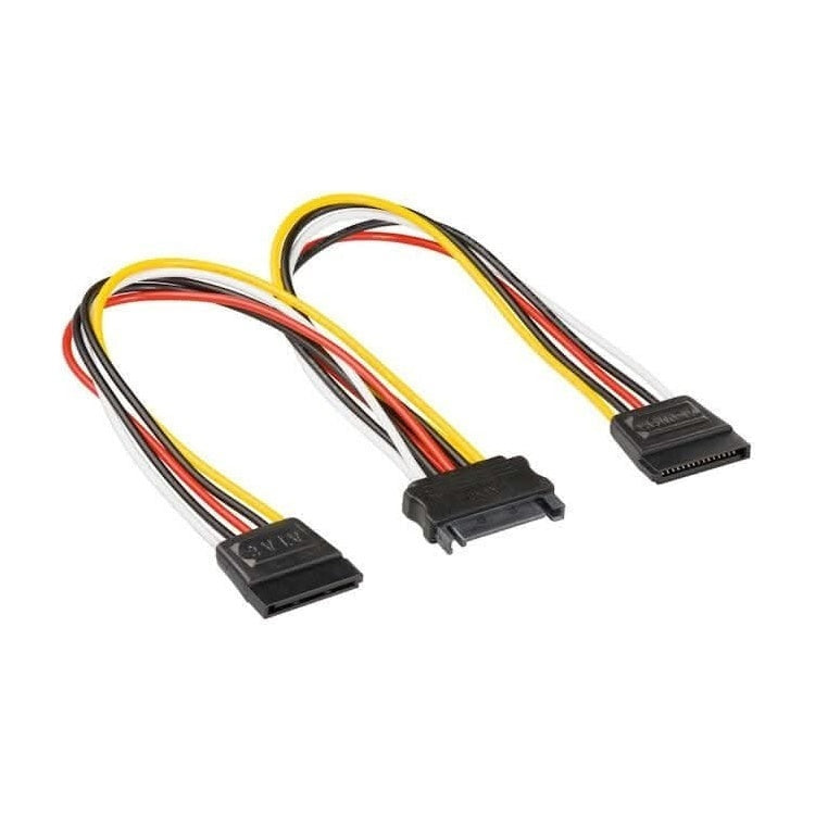 SATA-PWR-1-2 SATA stroomsplitter - 1x SATA female naar 2x SATA male - Voedingskabel