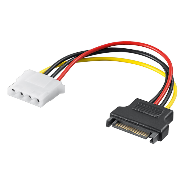SATA-PWR-S-M 15 cm PC-Voedingskabel/Adapter - SATA (m) naar 5,25 inch Molex (v)