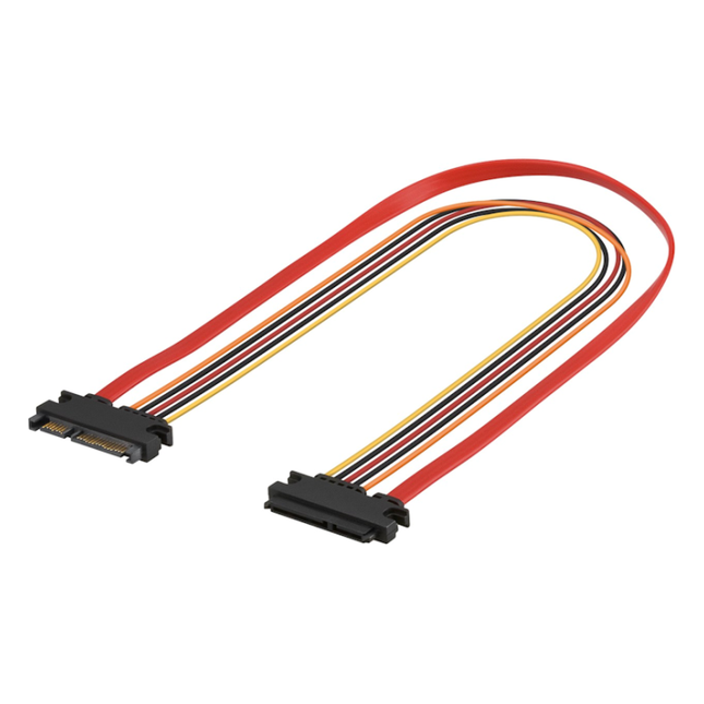 SATA2-P+D-EXT 50 cm SATA Data- en Voeding Verlengkabel -6 Gbit/s - 3,3V / 5V / 12V