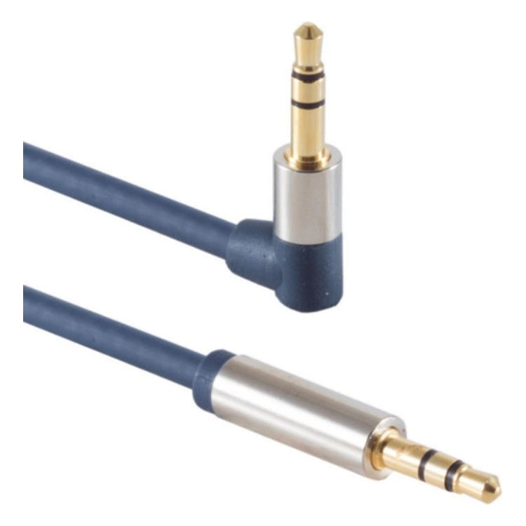 SC-A3.5-MM-H-GP-1.5 3,5 mm jack premium kabel - Haaks - 1,5 meter - S-conn - Verguld - Blauw