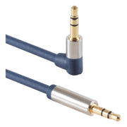 SC-A3.5-MM-H-GP-3 3,5 mm jack premium kabel - Haaks - 3 meter - S-conn - Verguld - Blauw