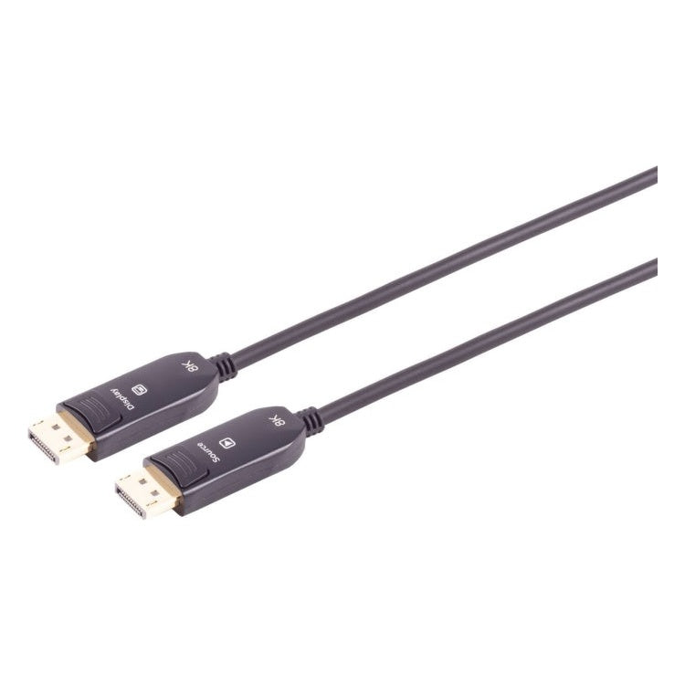 SC-DP-2.0-AOC-10 10 meter Optische DisplayPort 2.0 kabel - 8K/60Hz - DisplayPort AOC - S-conn - Zwart