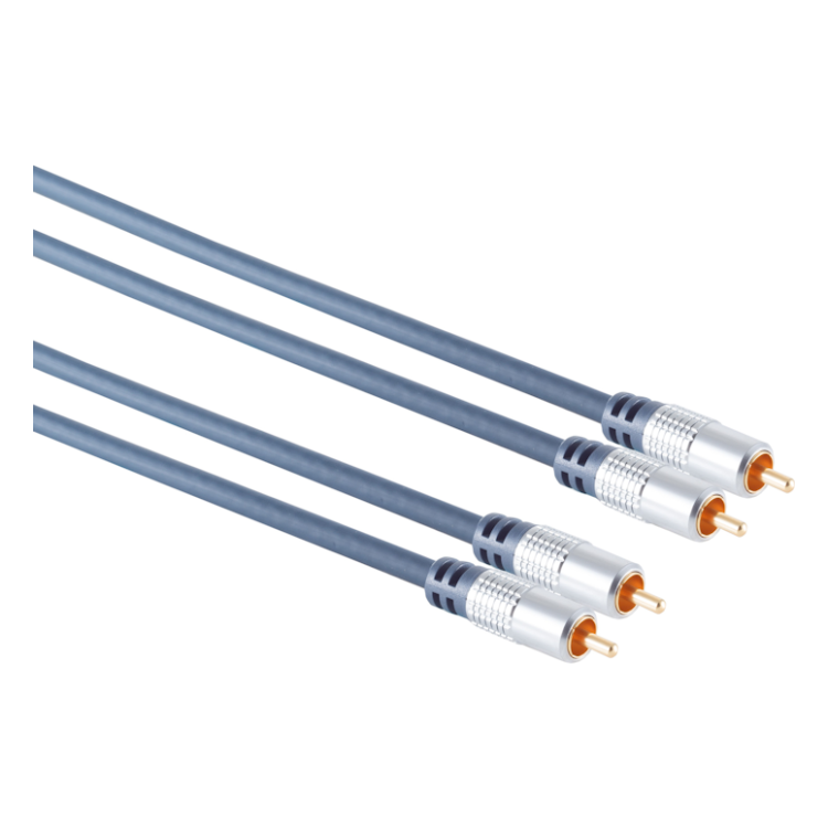 SC-PR-CS2-1 Premium RCA audiokabel - Vergulde stekkers - 1 meter - 100% koper  - RCA -> RCA