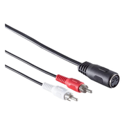 SC-RCA-DIN Din 5-pins (v) naar 2x RCA stereo (m) audioadapter (opnemen) - 20 cm - Zwart