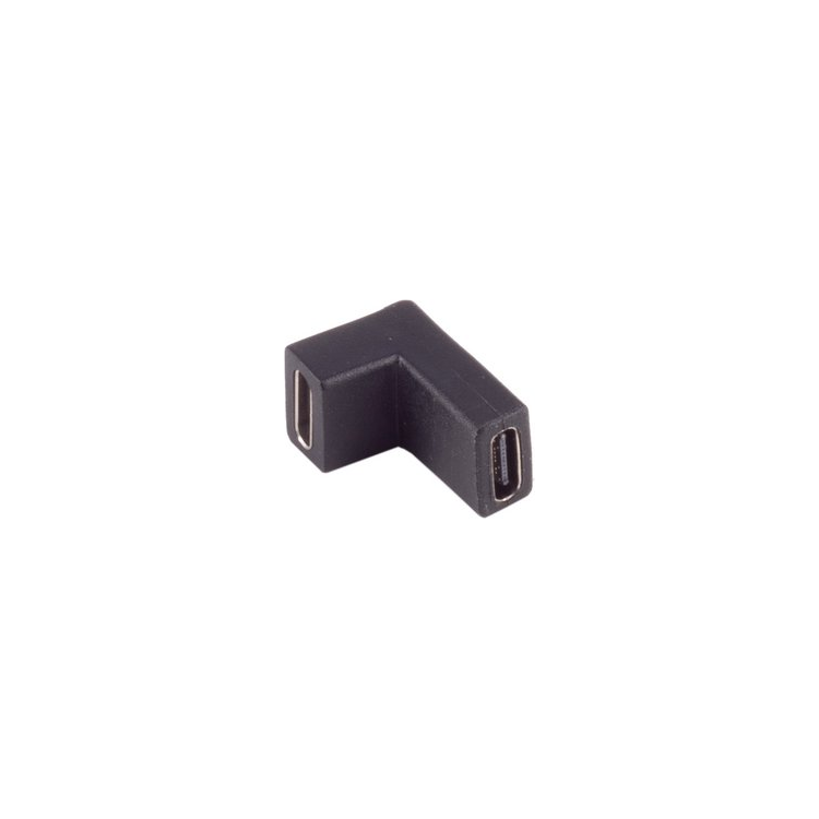 SC-USB-C-3.1-10g-KF-90 USB-C Koppelstuk - USB 3.1 - 90° Hoek Boven/Onder - 10 Gbps - PD & Alt Mode - PVC