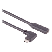 SC-USB-C-3.2-V-H-0.5 USB-C verlengkabel - USB 3.2 Gen 2 - Haaks - 50 cm - PD 100 watt - Zwart