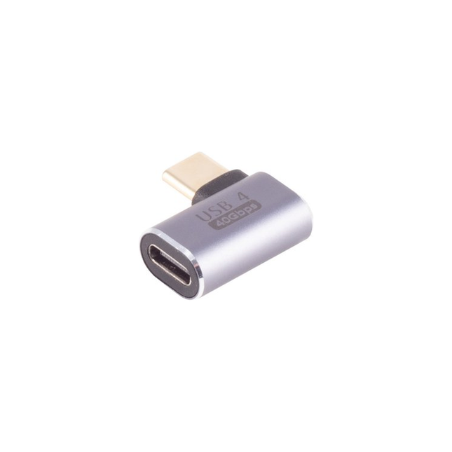 SC-USBS-C-4.0-40g-100w-7 USB-C Adapter - USB 4.0 - 90° Hoek Links of Rechts- 40 Gbps - 8K/60 Hz- Grijs