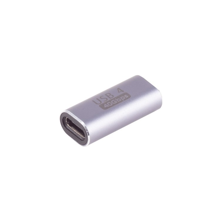 SC-USBS-C-4.0-40g-100w-KF USB-C Koppelstuk (Vrouwelijk - Vrouwelijk) - USB4 - 40 Gbps - 8K @ 60Hz - PD 100W - Metaal