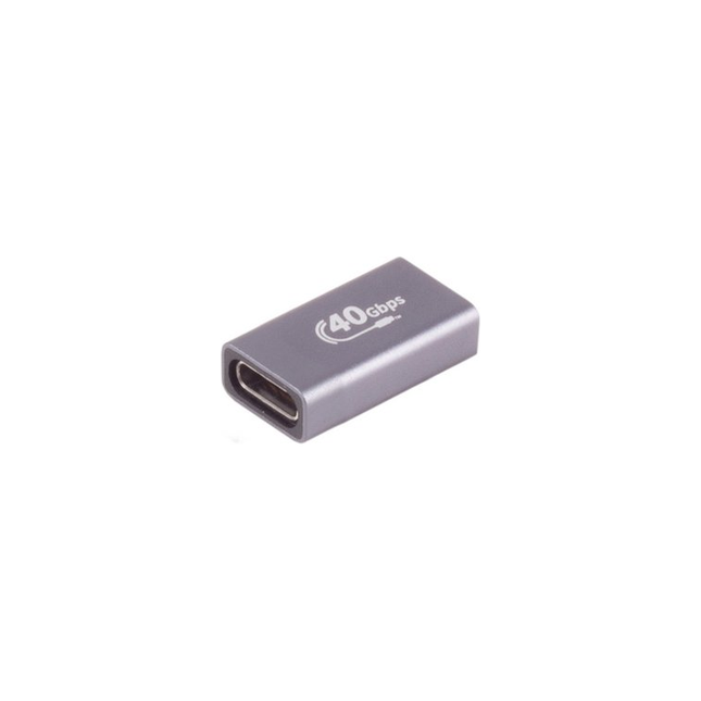 SC-USBS-C-4.0-40g-240w-KF USB-C Koppelstuk (v-v) - USB4 40 Gbps - PD 240W - 8K 60Hz - Metaal