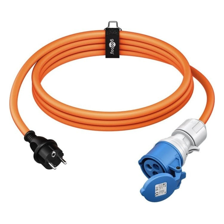 SCH-CEE-5 5 meter Schuko naar CEE camping stroomkabel - IP44 waterdicht - 3 x 2.5 mm² koperen kern