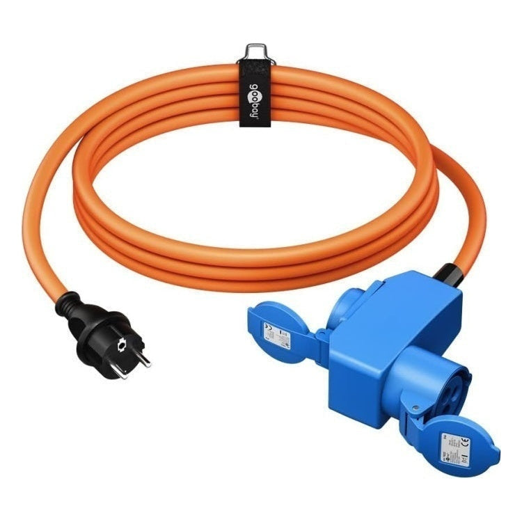 SCH-SP-CEE-1.5 1.5 meter Schuko naar CEE camping stroomkabel - Met extra stopcontact - IP44 waterdicht - 3 x 2.5 mm² koperen kern