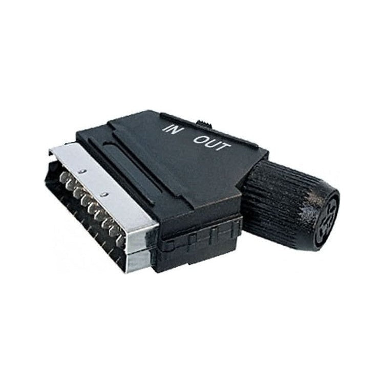 SCRT-DIN Male SCART naar female 6-pins DIN adapter met tuimelschakelaar