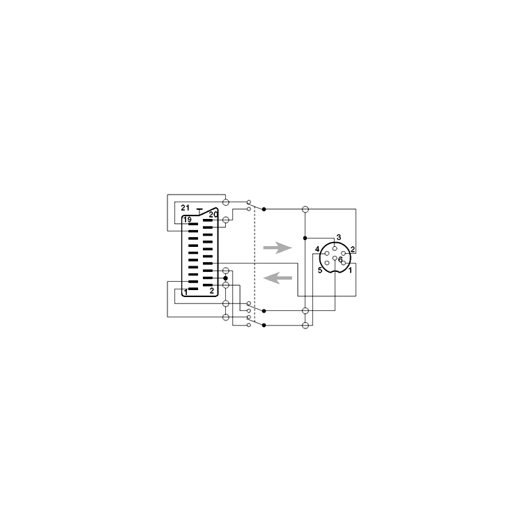 SCRT-DIN Male SCART naar female 6-pins DIN adapter met tuimelschakelaar