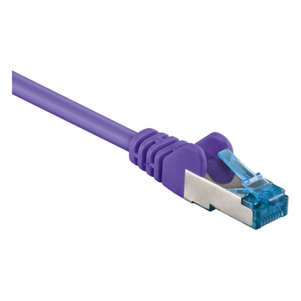 SF-C6AC-0.5-P 50 cm Cat 6a S/FTP (PiMF) netwerkkabel - 100% koper - LSZH - Paars