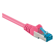 SF-C6AC-2-RZ 2 meter Cat 6a S/FTP (PiMF) netwerkkabel - 100% koper - LSZH - Roze