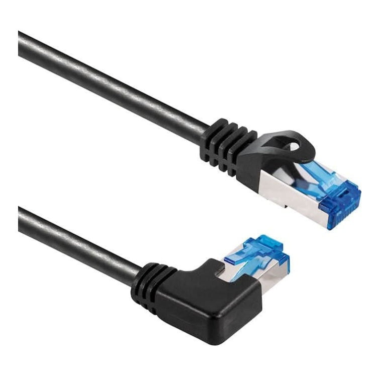SF-C6AC-HL-3-ZW 3 meter Cat 6a S/FTP (PiMF) netwerkkabel - 100% koper - LSZH - Haaks naar links