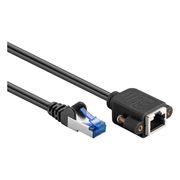 SF-C6AC-V-0.5-ZW 50 cm Cat 6a S/FTP (PiMF) netwerk verlengkabel - LSZH - Zwart
