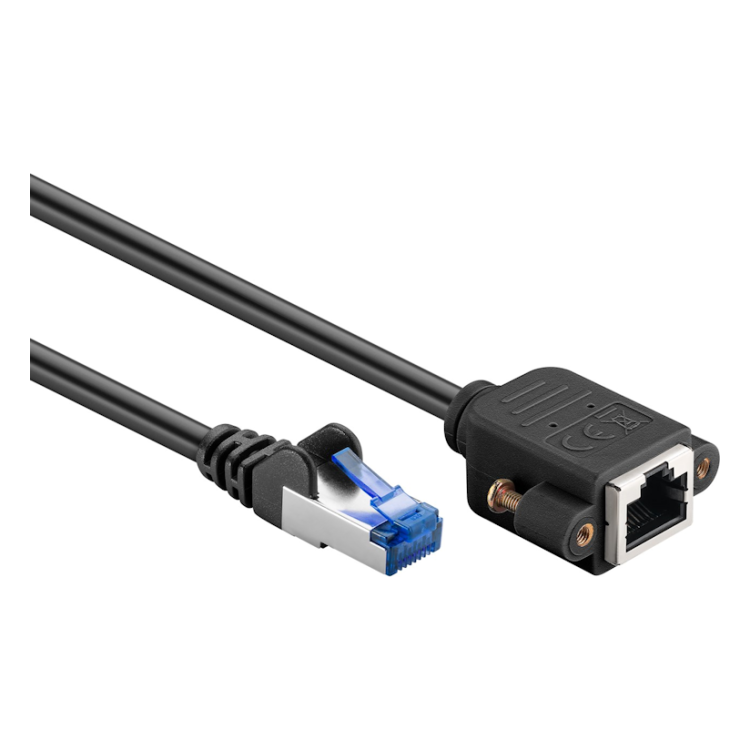 SF-C6AC-V-0.5-ZW 50 cm Cat 6a S/FTP (PiMF) netwerk verlengkabel - LSZH - Zwart
