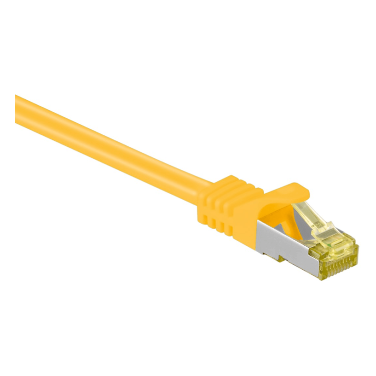 SF-C7C-0.25-GL 25 cm Cat 7 S/FTP (PiMF) netwerkkabel - 100% koper - LSZH - Geel