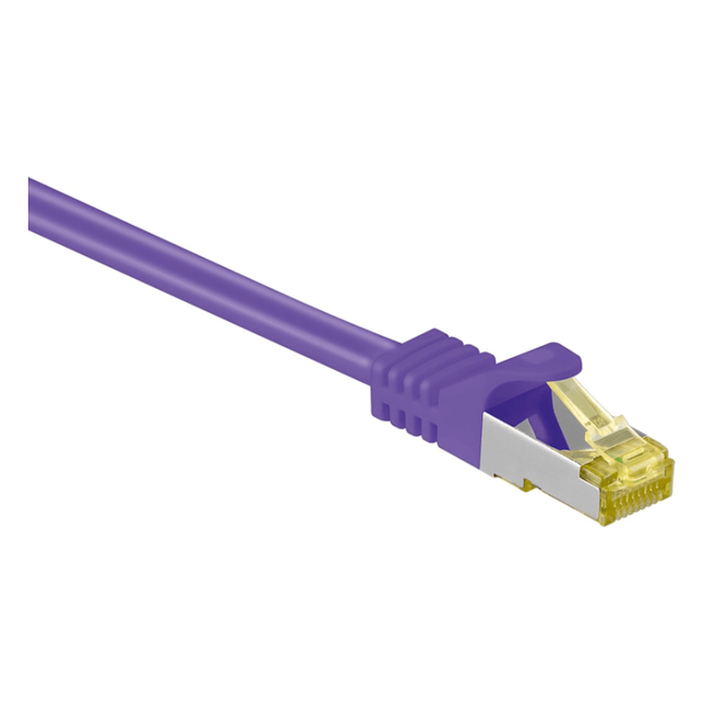 SF-C7C-1-P 1 meter Cat 7 S/FTP (PiMF) netwerkkabel - 100% koper - LSZH - Paars