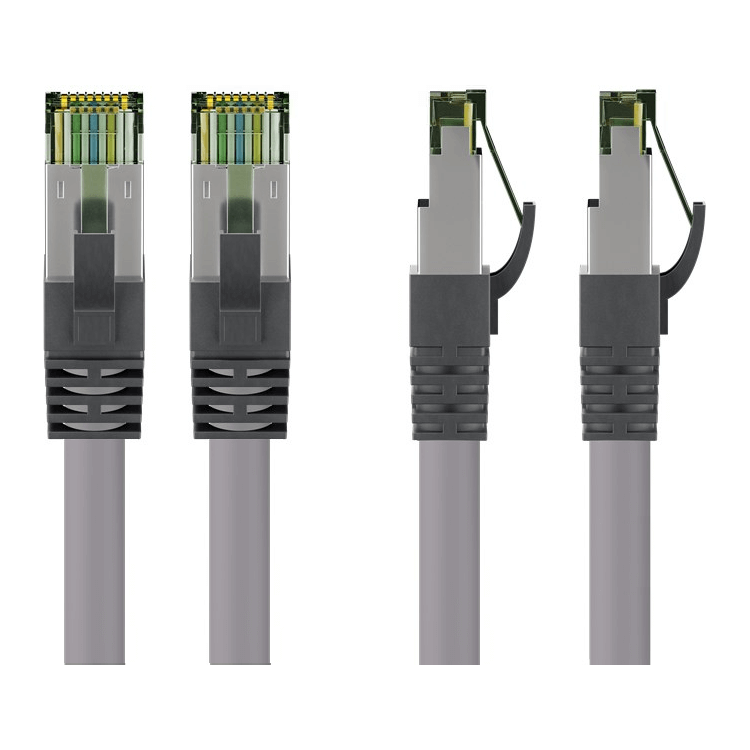 SF-C8C-0.25-G 25 cm Cat 8 S/FTP (PiMF) netwerkkabel - 100% koper - LSZH - Grijs