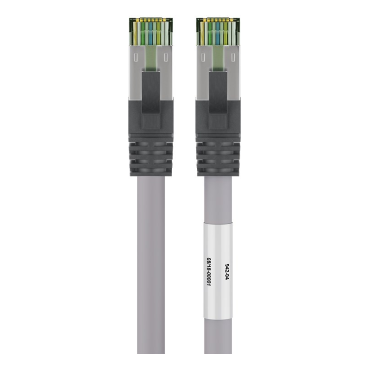 SF-C8C-0.5-G 50 cm Cat 8 S/FTP (PiMF) netwerkkabel - 100% koper - LSZH - Grijs