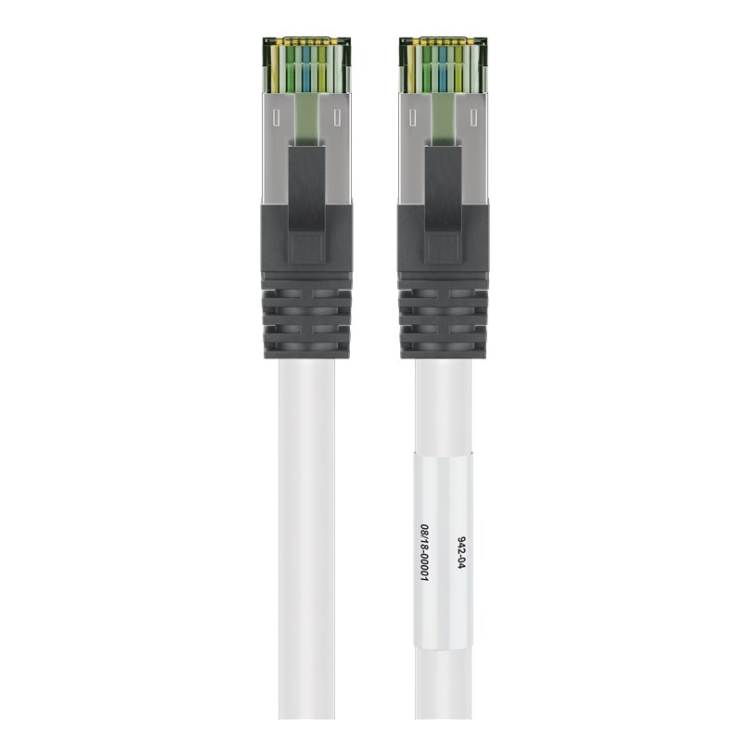 SF-C8C-0.5-WT 50 cm Cat 8 S/FTP (PiMF) netwerkkabel - 100% koper - LSZH - Wit