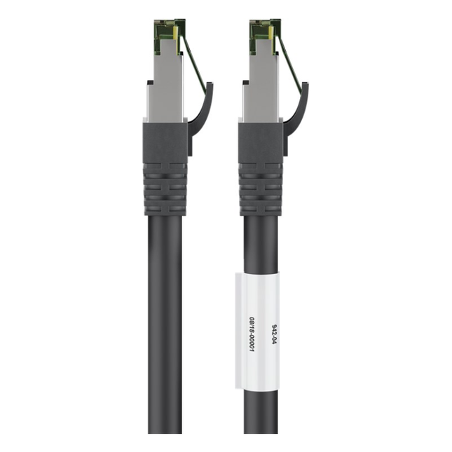 SF-C8C-0.5-ZW 50 cm Cat 8 S/FTP (PiMF) netwerkkabel - 100% koper - LSZH - Zwart