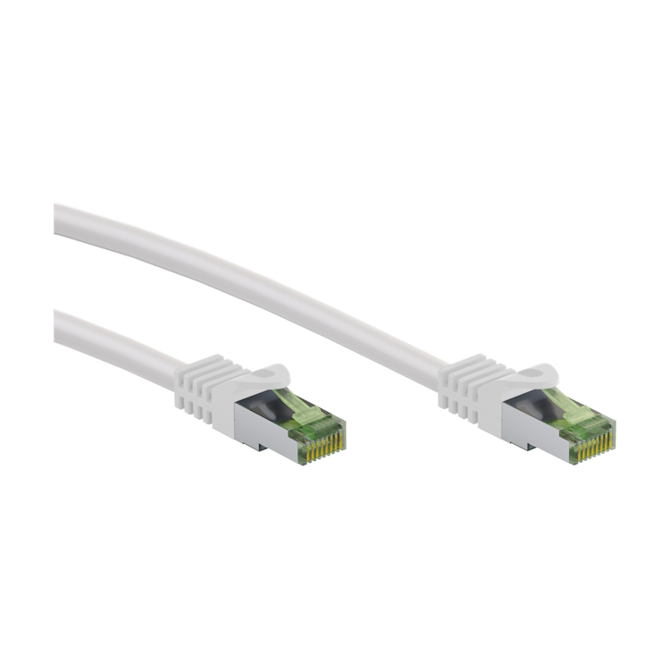 SF-C8C-CRT-0.5-WT 50 cm Cat 8 S/FTP (PiMF) netwerkkabel - GHMT-gecertificeerd - 100% koper - LSZH - Wit