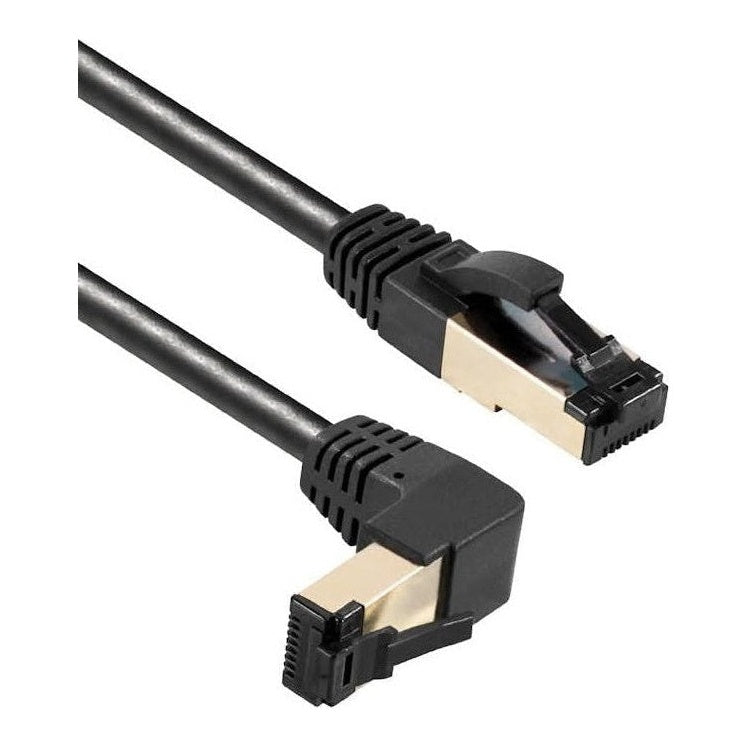 SF-C8C-HD-5-ZW 5 meter Cat 8 S/FTP (PiMF) netwerkkabel - 100% koper - LSZH - Haaks naar beneden