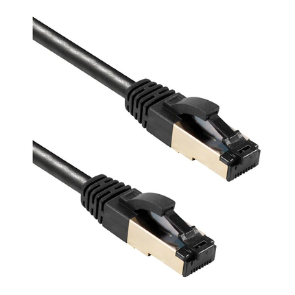 SF-C8CC-1-ZW 1 meter Cat 8 S/FTP (PiMF) netwerkkabel - 100% koper - LSZH - Zwart