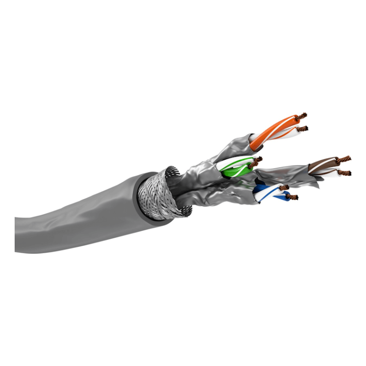 SF-ST-C6AC-R-305-G Cat 6a netwerkkabel - S/FTP (PiMF) - 305 meter - Grijs - Soepel - Koper