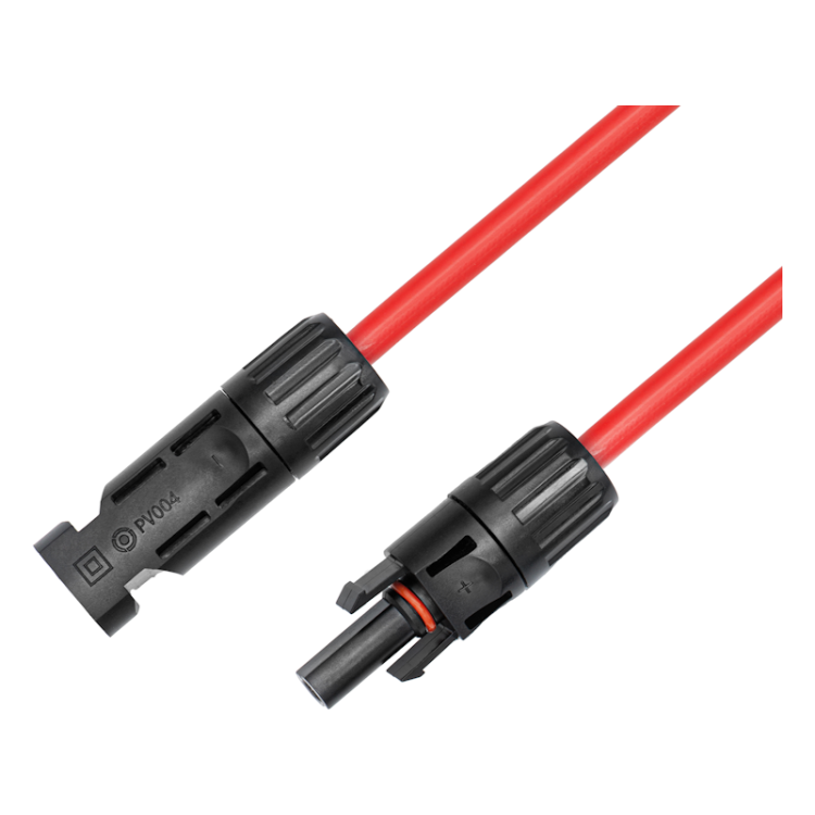 SLR-6mm-2-RD 6 mm² Solar kabel met MC 4 connector - Male -> Female - 2 meter - Rood
