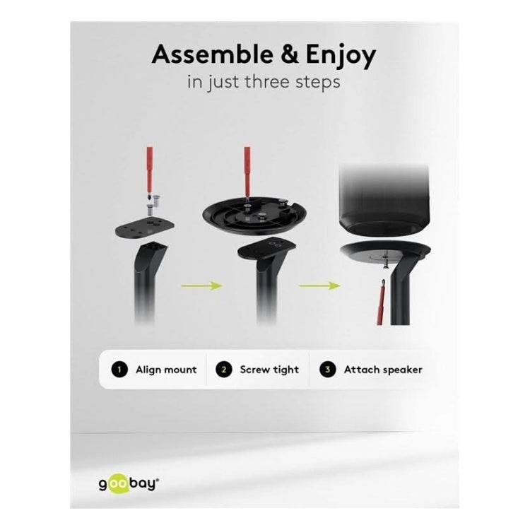 SM-SE1-VL-ZW-2x Set van 2 stuks - Vloerstandaard voor Sonos Era 100 - Zwart - 71.5 cm