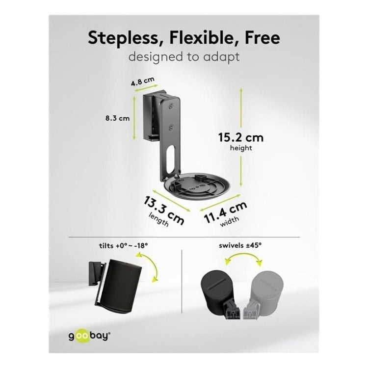 SM-SE1-ZW-2x Set van 2 stuks - Muurbeugel voor Sonos Era 100 - Zwart - Kantelbaar & draaibaar